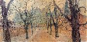 Stanislaw Wyspianski Planty Park at Dawn, oil painting on canvas